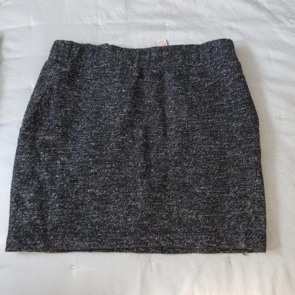 Wool Grey Double Lined Drawstring Grey Heathered Skirt - Picture 10 of 16